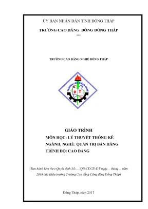 Giáo trình lý thuyết thống kê nghề quản trị bán hàng cao đẳng