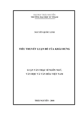 Luận văn thạc sĩ hay tiểu thuyết luận đề của khái hưng