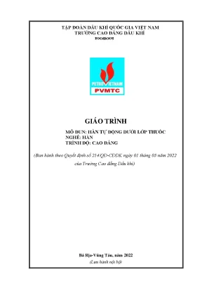 Giáo trình hàn tự động dưới lớp thuốc nghề hàn cao đẳng trường cao đẳng dầu khí