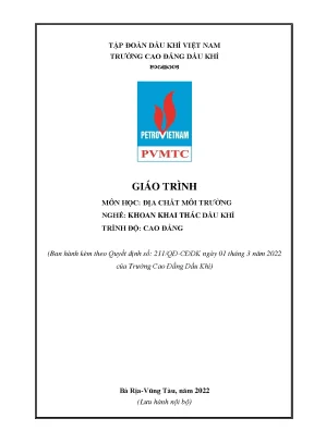 Giáo trình địa chất môi trường nghề khoan khai thác dầu khí cao đẳng trường cao đẳng dầu khí