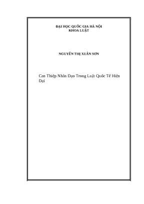Luận văn thạc sỹ can thiệp nhân đạo trong luật quốc tế hiện đại