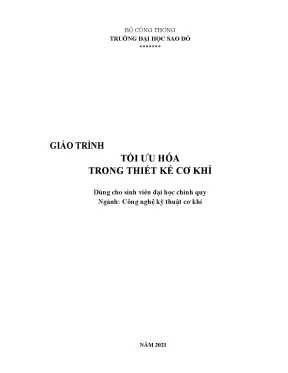 Tối ưu hóa trong thiết kế cơ khí