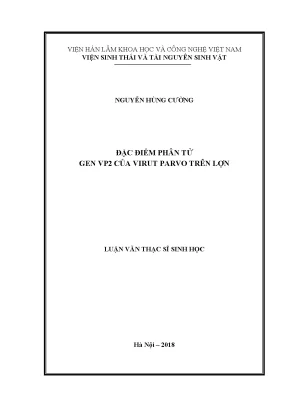 Luận văn thạc sĩ hay đặc điểm phân tử gen vp2 của virut parvo trên lợn