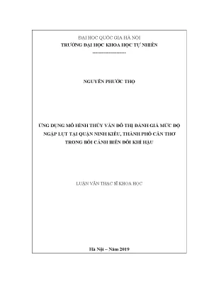 Luận văn thạc sĩ hus ứng dụng mô hình thủy văn đô thị đánh giá mức độ ngập lụt tại quận ninh kiều thành phố cần thơ trong bối cảnh biến đổi khí hậu