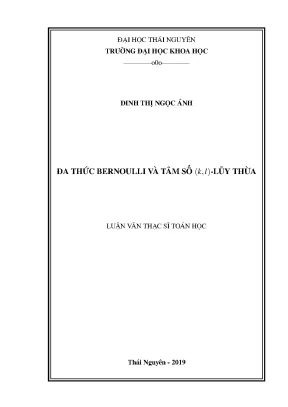 Luận văn thạc sĩ hay đa thức bernoulli và tâm số k l lũy thừa