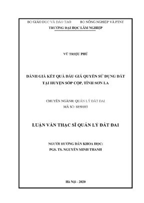 Luận văn thạc sĩ hay đánh giá kết quả đấu giá quyền sử dụng đất tại huyện sốp cộp tỉnh sơn la