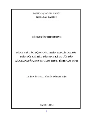 Luận văn thạc sĩ hus đánh giá tác động của thiên tai gây ra bởi biến đổi khí hậu đến sinh kế người dân xã giao xuân huyện giao thủy tỉnh nam định
