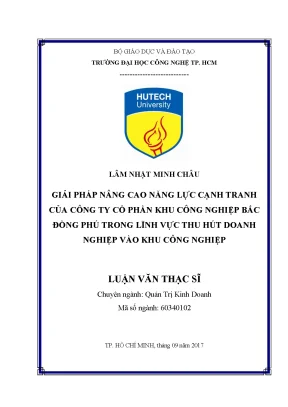 Luận văn thạc sĩ hay giải pháp nâng cao năng lực cạnh tranh của công ty cổ phần khu công nghiệp bắc đồng phú bđp trong lĩnh vực thu hút doanh nghiệp khu công nghiệp đến năm 2020