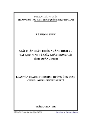 Luận văn thạc sĩ hay giải pháp phát triển ngành dịch vụ tại khu kinh tế cửa khẩu móng cái tỉnh quảng ninh