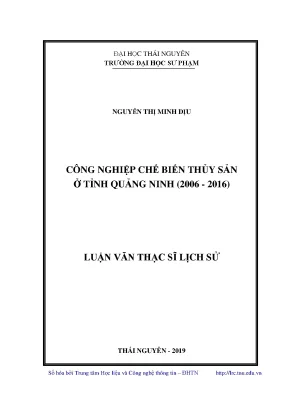 Luận văn thạc sĩ hay công nghiệp chế biến thủy sản ở tỉnh quảng ninh 2006 2016