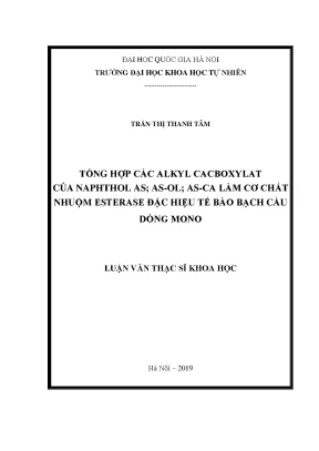 Luận văn thạc sĩ hus tổng hợp các alkyl cacboxylat của naphthol as as ol as ca làm cơ chất nhuộm esterase đặc hiệu tế bào bạch cầu dòng mono