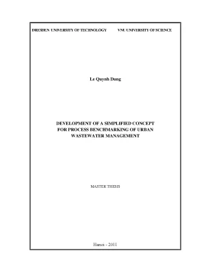 Luận văn thạc sĩ hus development of a simplified concept for process benchmarking of urban wastewater management