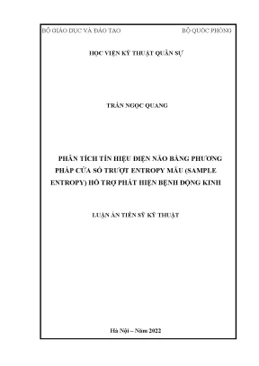 Luận án tiến sĩ phân tích tín hiệu điện não bằng phương pháp cửa sổ trượt entropy mẫu sample entropy hỗ trợ phát hiện bệnh động kinh