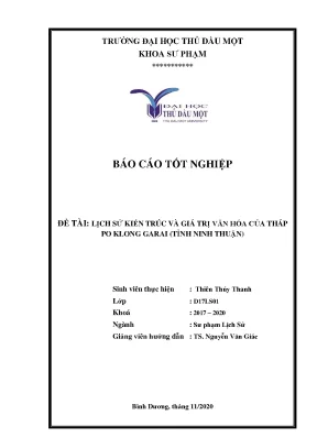 Khóa luận tốt nghiệp lịch sử kiến trúc và giá trị văn hóa của tháp po klong garai tỉnh ninh thuận