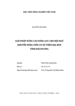 Luận văn thạc sĩ vnua giải pháp nâng cao năng lực cho đội ngũ khuyến nông viên cơ sở trên địa bàn tỉnh hải dương