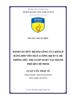 Luận văn thạc sĩ hay đánh giá mức độ hài lòng của khách hàng đối với chất lượng dịch vụ hệ thống siêu thị co op mart tại thành phố hồ chí minh