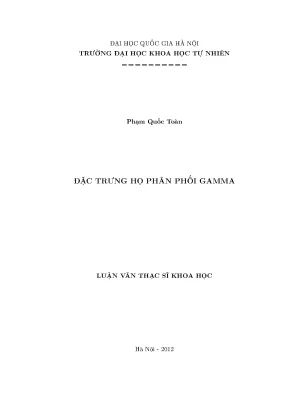 Luận văn thạc sĩ hus đặc trưng họ phân phối gamma