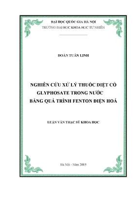 Luận văn thạc sĩ hus nghiên cứu xử lý thuốc diệt cỏ glyphosate trong nước bằng phương pháp fenton điện hoá