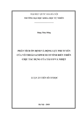 Luận văn thạc sĩ hus phân tích ổn định và động lực phi tuyến của vỏ thoải sandwich cơ tính biến thiên chịu tác dụng của tải cơ và nhiệt