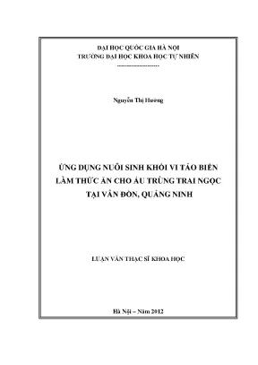 Luận văn thạc sĩ hus ứng dụng nuôi sinh khối vi tảo biển làm thức ăn cho ấu trùng trai ngọc tại vân đồn quảng ninh