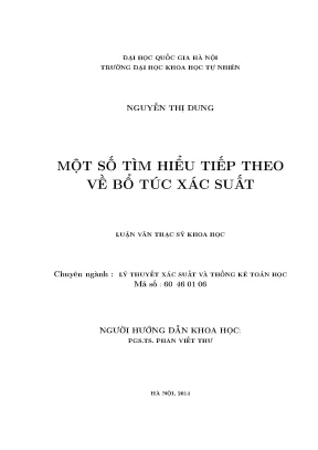 Luận văn thạc sĩ hus một số tìm hiểu tiếp theo về bổ túc xác suất