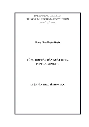Luận văn thạc sĩ hus tổng hợp các dẫn xuất beta peptidomimetic