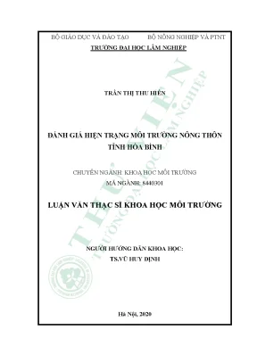 Luận văn thạc sĩ hay đánh giá hiện trạng môi trường nông thôn tỉnh hòa bình