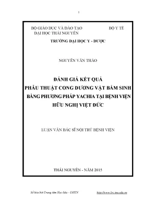 Luận văn thạc sĩ hay đánh giá kết quả phẫu thuật cong dương vật bẩm sinh bằng phương pháp yachia tại bệnh viện hữu nghị việt đức
