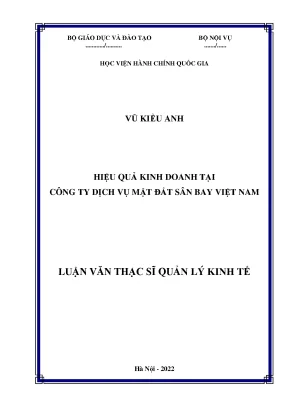 Luận văn thạc sĩ hiệu quả kinh doanh tại công ty dịch vụ mặt đất sân bay việt nam