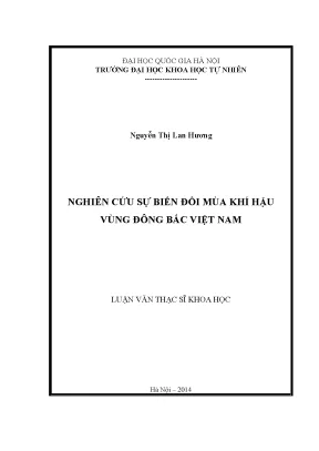 Luận văn thạc sĩ hus nghiên cứu sự biến đổi mùa khí hậu vùng đông bắc việt nam002