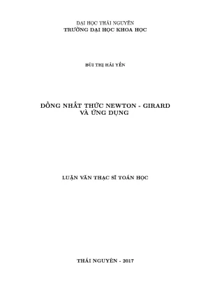 Luận văn thạc sĩ hay đồng nhất thức newton girard và ứng dụng