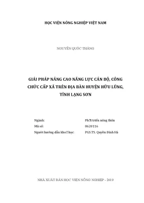 Luận văn thạc sĩ vnua giải pháp nâng cao năng lực cán bộ công chức cấp xã trên địa bàn huyện hữu lũng tỉnh lạng sơn