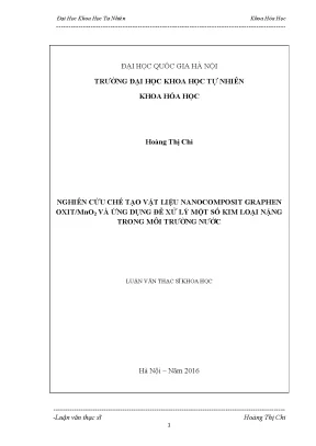 Luận văn thạc sĩ hus nghiên cứu chế tạo vật liệu nanocomposit graphen oxit mno2 và ứng dụng để xử lý một số kim loại nặng trong môi trường nước