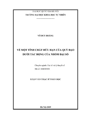 Luận văn thạc sĩ hus về một tính chất hữu hạn của qũy đạo dưới tác động của nhóm đại số
