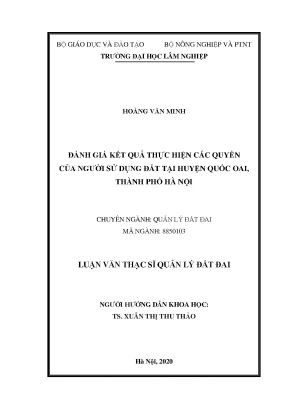 Luận văn thạc sĩ hay đánh giá kết quả thực hiện các quyền của người sử dụng đất tại huyện quốc oai thành phố hà nội