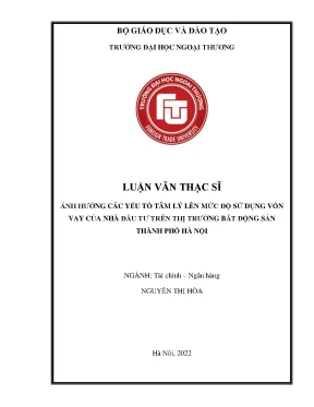 Ảnh hưởng các yếu tố tâm lý lên mức độ sử dụng vốn vay