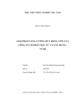 Luận văn thạc sĩ vnua giải pháp tăng cường huy động vốn của công ty cổ phần đầu tư và xây dựng vvmi