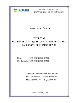 Luận văn thạc sĩ hay giải pháp hoàn thiện hoạt động marketing mix tại công ty cp sx tm kt xd điện 3s