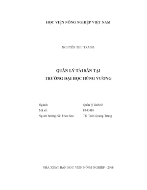 Luận văn thạc sĩ vnua quản lý tài sản tại trường đại học hùng vương