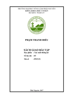 Sách giao bài tập học phần xác suất thống kê