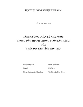 Luận văn thạc sĩ vnua tăng cương quản lý nhà nước trong đấu tranh chống buôn lậu hàng hóa trên địa bàn tỉnh phú thọ