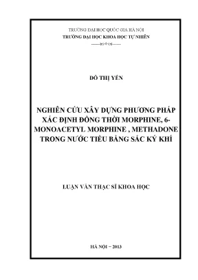 Luận văn thạc sĩ hus nghiên cứu xây dựng phương pháp xác định đồng thời morphine 6 monoacetyl morphine methadone trong nước tiểu bằng sắc ký khí