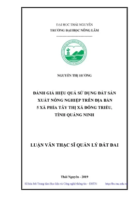 Luận văn thạc sĩ hay đánh giá hiệu quả sử dụng đất sản xuất nông nghiệp trên địa bàn 5 xã phía tây thị xã đông triều tỉnh quảng ninh