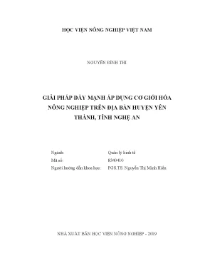Luận văn thạc sĩ vnua giải pháp đẩy mạnh áp dụng cơ giới hóa nông nghiệp trên địa bàn huyện yên thành tỉnh nghệ an