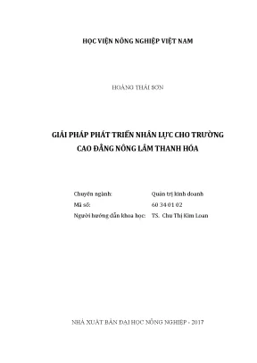 Luận văn thạc sĩ vnua giải pháp phát triển nhân lực cho trường cao đẳng nông lâm thanh hóa