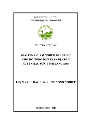 Luận văn thạc sĩ hay giải pháp giảm nghèo bền vững cho hộ nông dân trên địa bàn huyện bắc sơn tỉnh lạng sơn