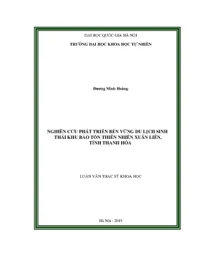 Luận văn thạc sĩ hus nghiên cứu phát triển bền vững du lịch sinh thái khu bảo tồn thiên nhiên xuân liên tỉnh thanh hóa