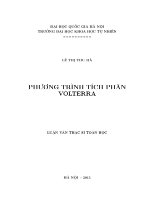 Luận văn thạc sĩ hus phương trình tích phân volterra