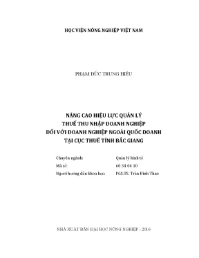 Luận văn thạc sĩ vnua nâng cao hiệu lực quản lý thuế thu nhập doanh nghiệp đối với doanh nghiệp ngoài quốc doanh tại cục thuế tỉnh bắc giang