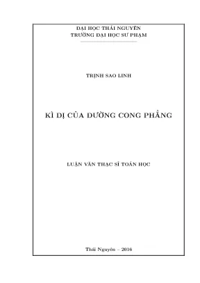 Luận văn thạc sĩ hay kì dị của đường công phẳng